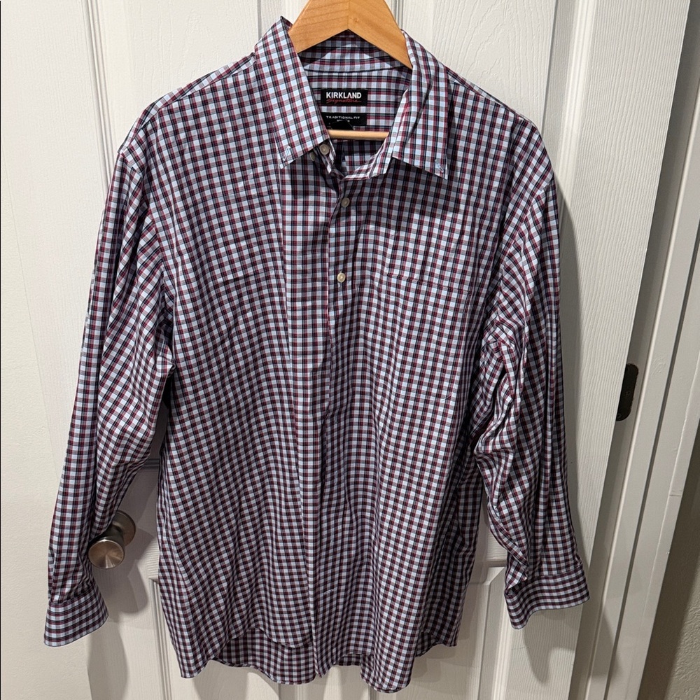 Kirkland Signature Men's Plaid Shirt - Red and Black